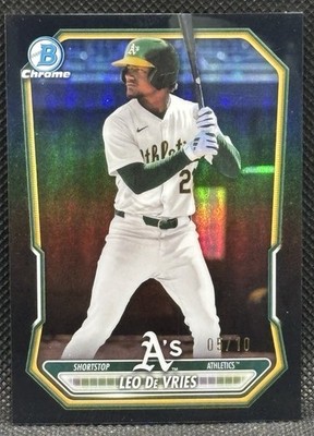 Leo De Vries 2026 Bowman Black Chrome Refractor/10 Athletics