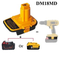 DM18D Battery Adapter Convert for Dewalt 20V for Milwaukee 18V Lithium-Ion Batte