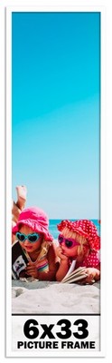 6x33 Frame White Wood Picture Photo Frame with UV Acrylic and Acid Free Backing