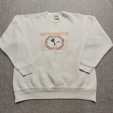 VTG Wisconsin Mallard Duck Embroidered Crewneck Sweatshirt Size XL Made In USA