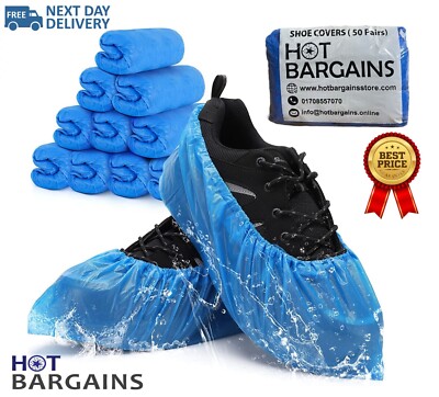 Waterproof Blue Shoe Covers Non Slip Reusable and Disposable Overshoes  UK