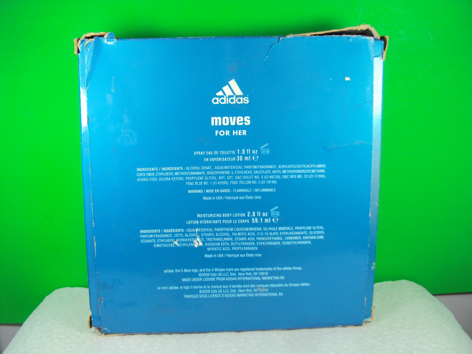 ADIDAS MOVES FOR HER BY COTY GIFT SET 1.0 oz EDT SPRAY & 2oz BODY LOTION D12