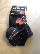 Under Armour Boys YLG 3 Pairs Socks Youth Training No Show Sock