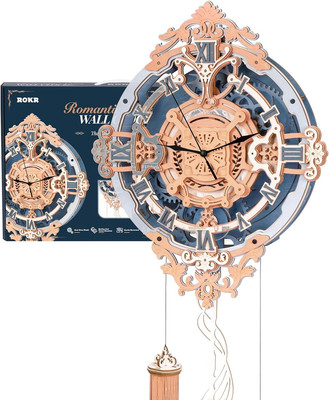 ROKR 3D Wooden Puzzles for Adults-Diy Wall Quartz Clock Kits-Wood Model Kits to 
