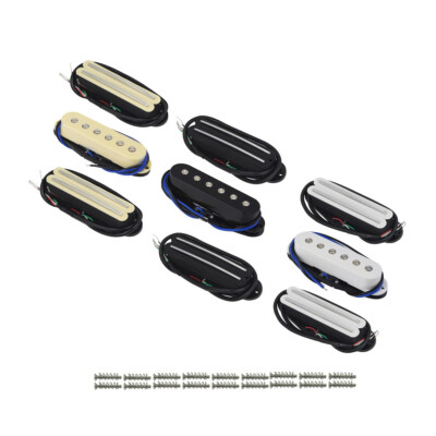 FLEOR 3pcs SSS Guitar Pickup Set Dual Rails  N B & Single Coil M fit ST Style