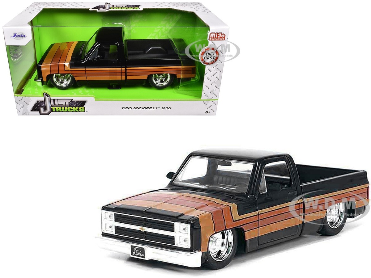 ミニカー JADA Mijo 1/24 1985 CHEVROLET C10 BLACK 1985 CHEVROLET C-10 PICKUP BLACK W/GM RALLY WHEELS 1/24 DIECAST BY