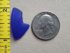 GENUINE PURE BEACH SEA GLASS SURF TUMBLED COBALT BLUE PENDANT NEAR FLAWLESS L04