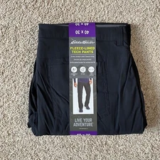 Eddie Bauer Fleece Lined Tech Pants UPF 50+ Sun Protection Water Repellent 40x30