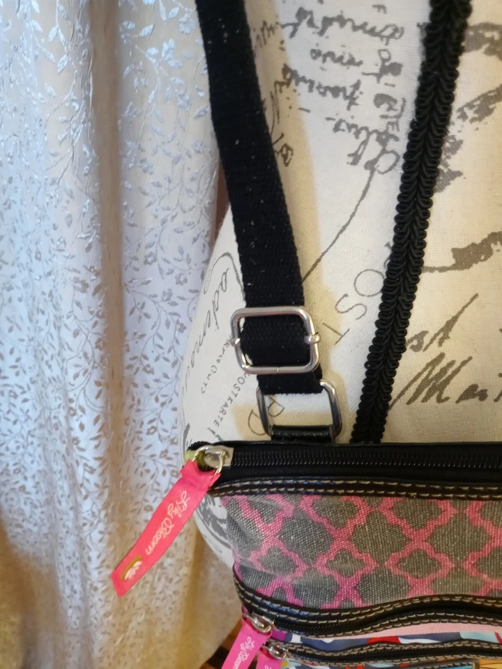 Bandolera Lily Bloom colorida y divertida bolsa mensajera bonito diseño patrón ajustable Foto 3 de 4