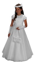 Kommunionkleid Kommunion Kleid Perlen Spitze ...