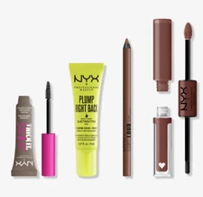 NYX 4p Brow Gel Primer Lip Liner Lipstick Taupe NIB $45