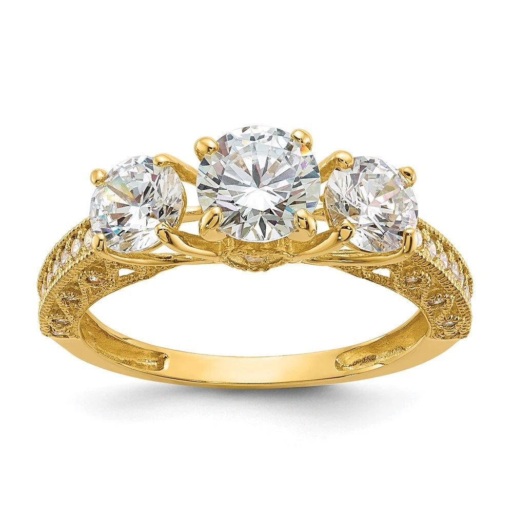 Cubic Zirconia Yellow Gold 10k Engagement & Wedding Jewelry for