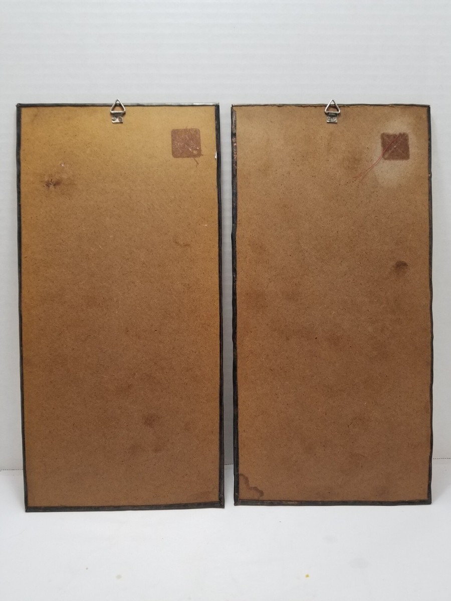 銅板　vintage Art Vintage Copper Art Relief Picture Lot Of 2 Wall Hanging Fishing