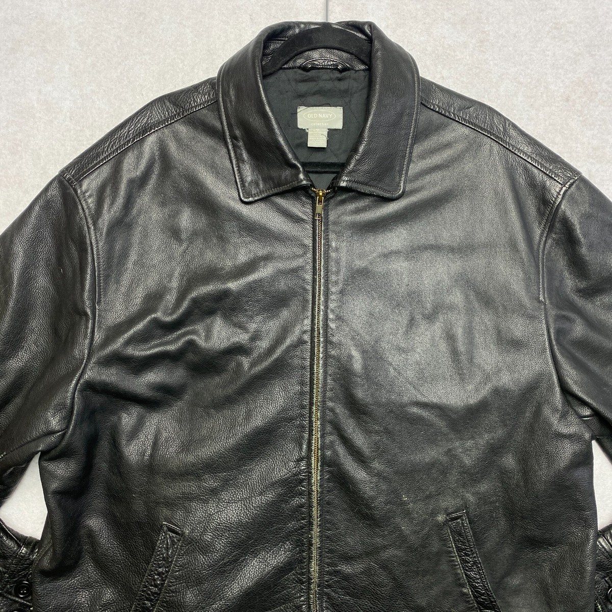 Vintage GAP 90s Leather Jacket Men's XL Black Moto Full Zip Vintage GAP 90s Leather Jacket Men's XL Black Moto Full Zip