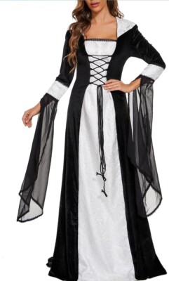 Women Medieval Renaissance Fantasy Dress Cosplay Halloween Party Costume XL