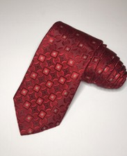 John W. Nordstrom mens necktie 100 imported silk. Made in USA. Red.