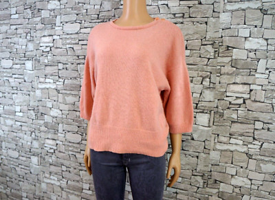 CHAUS DAMEN FLEX LAMMWOLLE ANGORA FEST FREIZEIT PULLOVER KNÖPFCHEN PFIRSICH 42