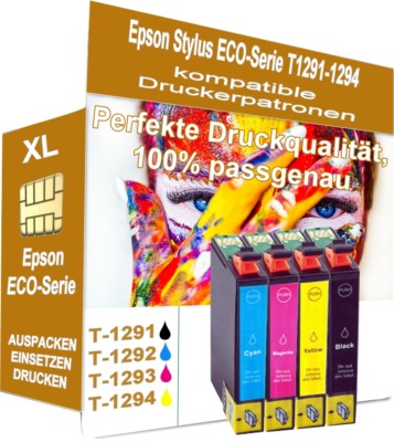 4x PATRONEN für EPSON WF3540-DTWF WF3010DW WF3520DWF WF3530 (kein original Epson