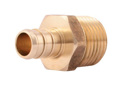 SharkBite UC120LFA Lead-Free Brass PEX Adapter 1/2 in. Barb x 1/2 in. MNPT Dia.