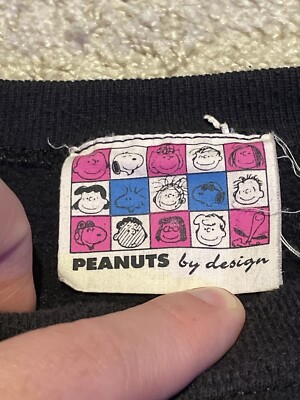 Vtg 70s Peanuts By Design Snoopy Charlie Brown Crewneck Sweatshirt