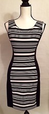 $80 NWT EXPRESS BLACK & WHITE STRIPE BODYCON SHEATH DRESS XS