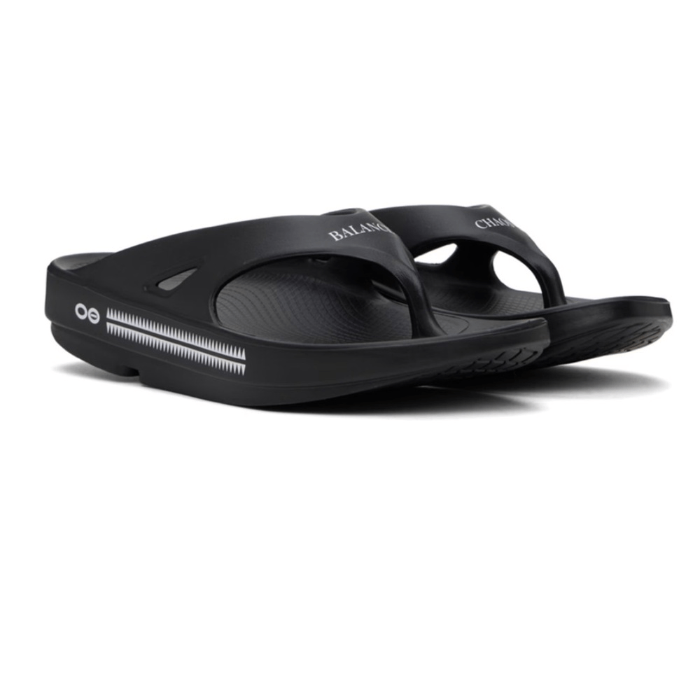 靴 OOFOS BLACK 40 (26cm) OOFOS X UNDERCOVER Black Edition Original Sport Flip Flops