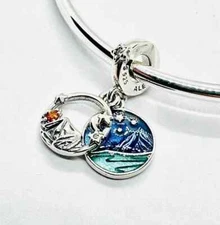 Pandora Camping Night Sky Double Sterling Silver Dangle Charm 791686C01