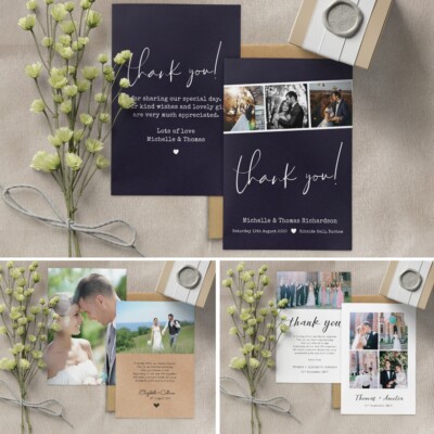 Present Thank You Cards inc envelopes WT7 Personalised Photo Wedding Gift Present Thank You Cards inc envelopes WT7 Personalised Photo Wedding Gift