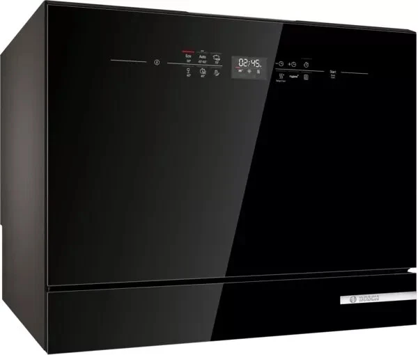 Bosch Serie 6, Freistehender Kompakt-Geschirrspüler, 55 cm, Schwarz SKS6ITB00E