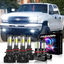 For Chevy Silverado 1500 03-2006-6x LED Headlight Bulbs High Low Beam Fog Light