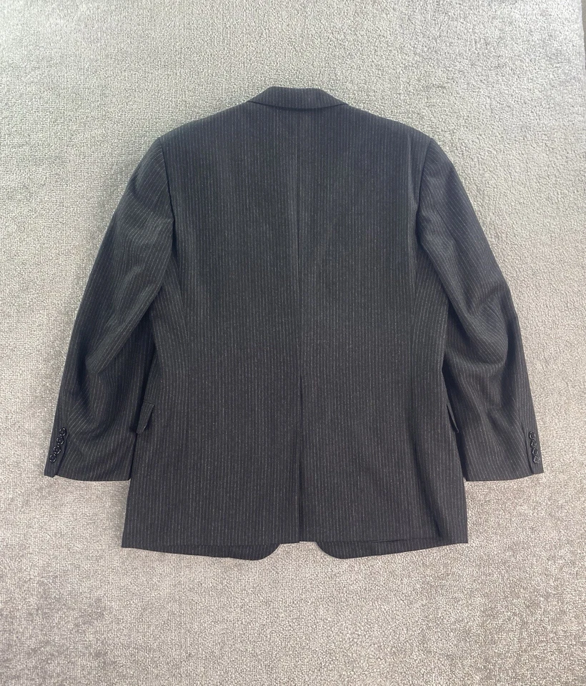Vintage Oxxford Clothes Suit Jacket 44 R Gray Wool Tweed Striped Luxury Designer - image 3 of 4
