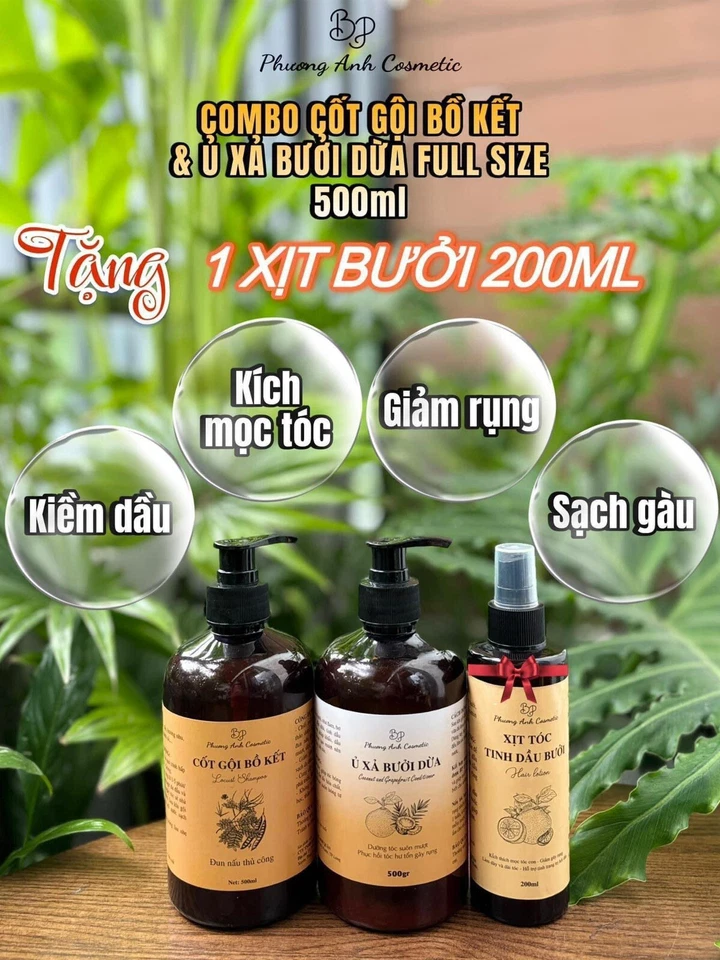 Dau Goi Cot Dau Bo Ket - Anti Hair Loss & Hair Growth 3 Item Full Large Size Set - Image 2 of 2