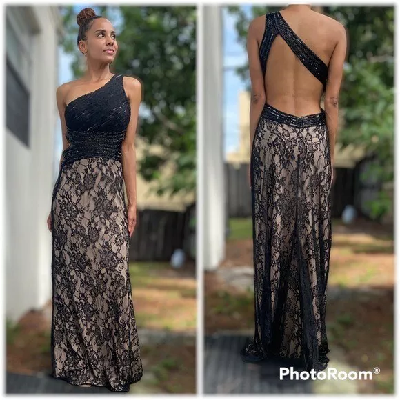 Betsy adam black lace dress top