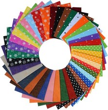 Patterned Felt Sheets Assorted Colors 6x6 inch 1mm Thick 40pcs Total DIY Craft