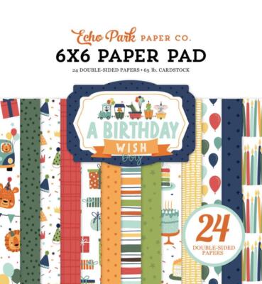 Echo Park - Paper Pad 6x6'' - ''A Birthday Wish Boy'' - Paper Pack