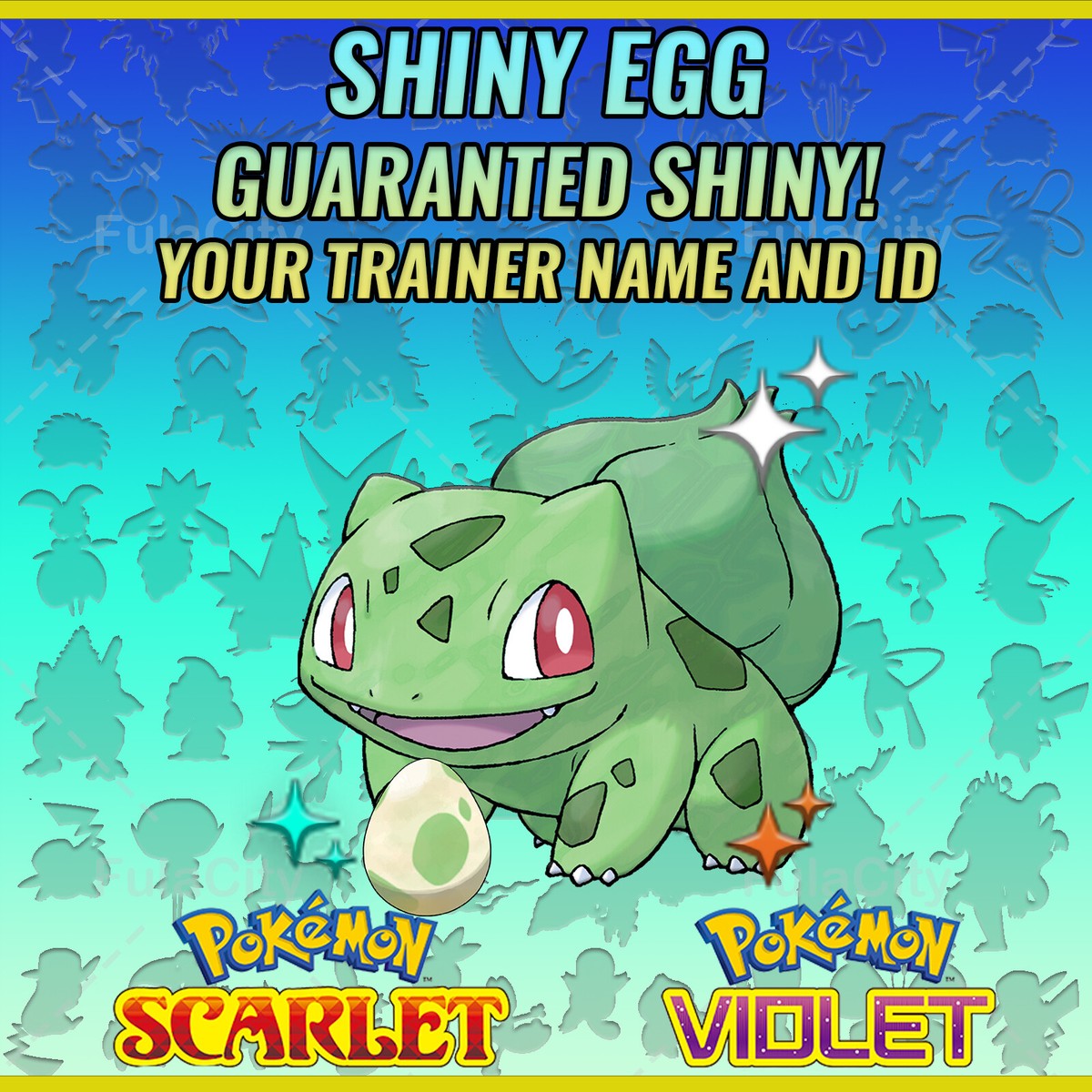 BULBASAUR ✨ SHINY EGG 6 IV ✨ POKEMON SCARLET VIOLET ✨ INDIGO 