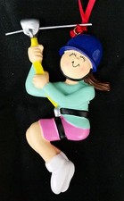 Personalized Female Zipline Christmas Tree Ornament Holiday Gift