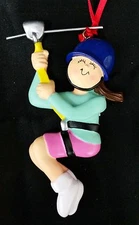 Personalized Female Zipline Christmas Tree Ornament Holiday Gift 