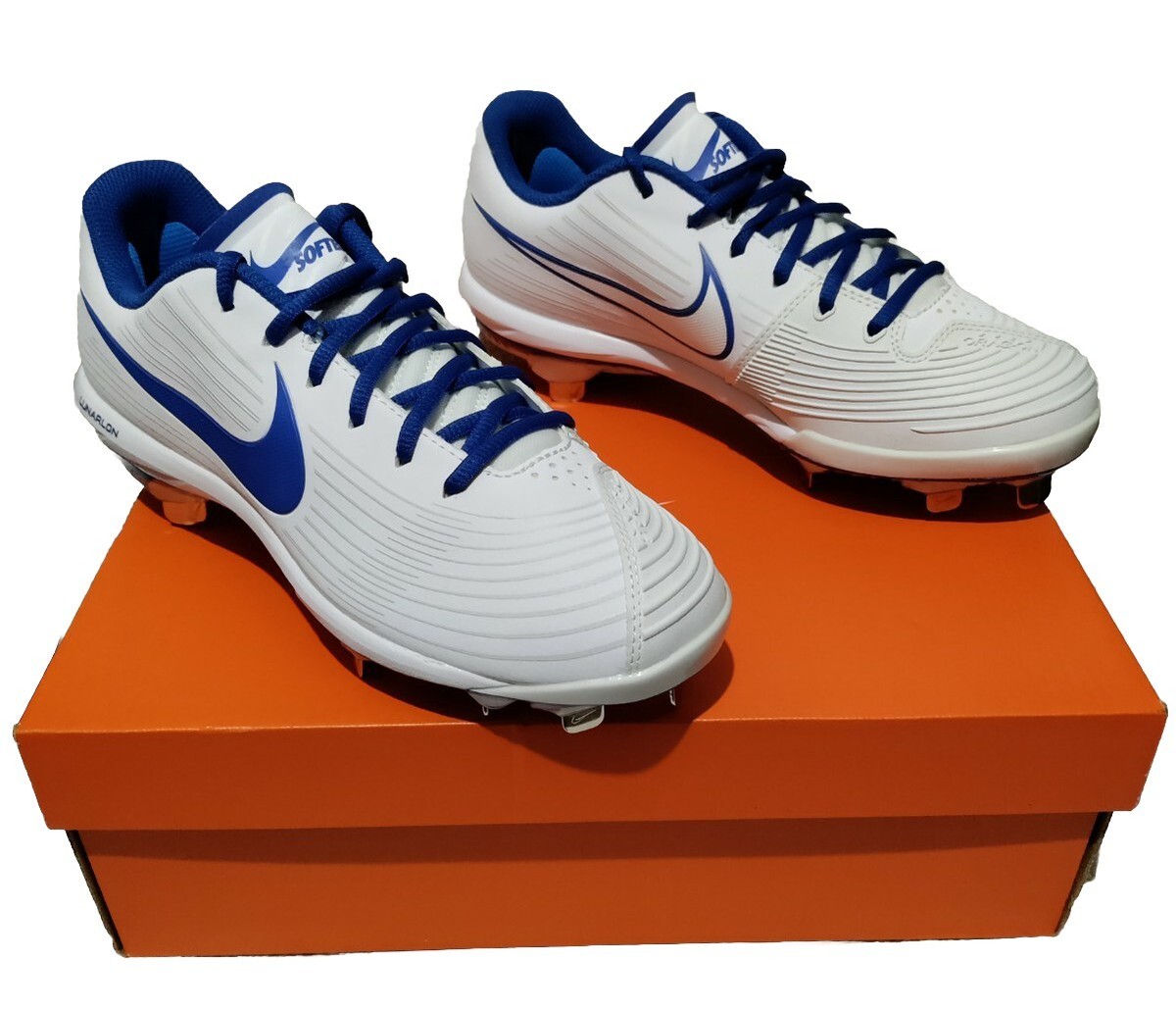 🆕 Nike Women's Lunar Hyperdiamond Pro Sz White/Blue Metal