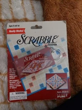 Vintage 1999 Hasbro Basic Fun Scrabble Keychain Mini Travel Board Game 