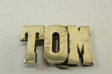 Vintage Solid Brass Belt Buckle Tom High Polish 3" Wide