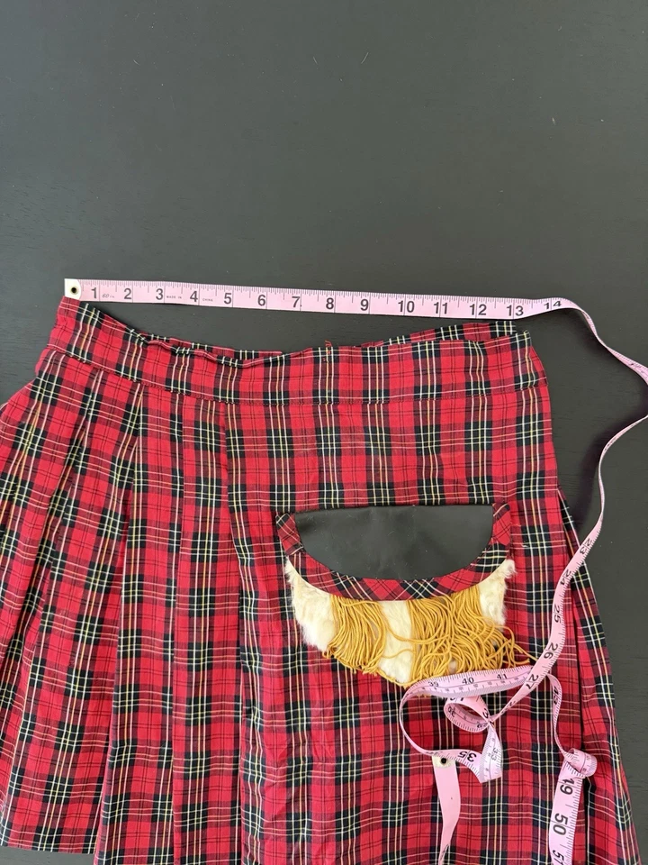 Sassie Scottish Kilt School Girl Plaid Dress Up Halloween Adult Costume - Image 4 of 4