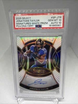 2025 Panini Select - Signatures Jonathan Taylor White Prizm /35 (AU) PSA 10 Pop1