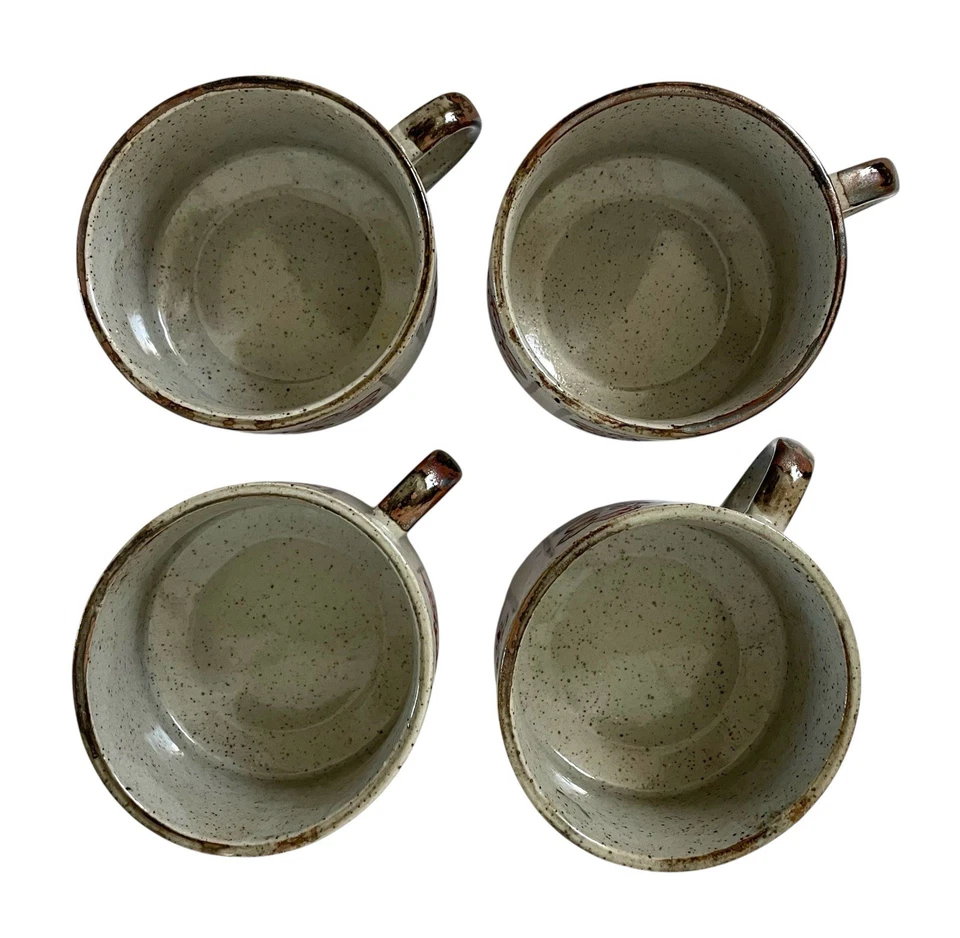 Juego de 8 tazas y platos artesanales vintage Otagiri Japón café floral. MCM Foto 4 de 4