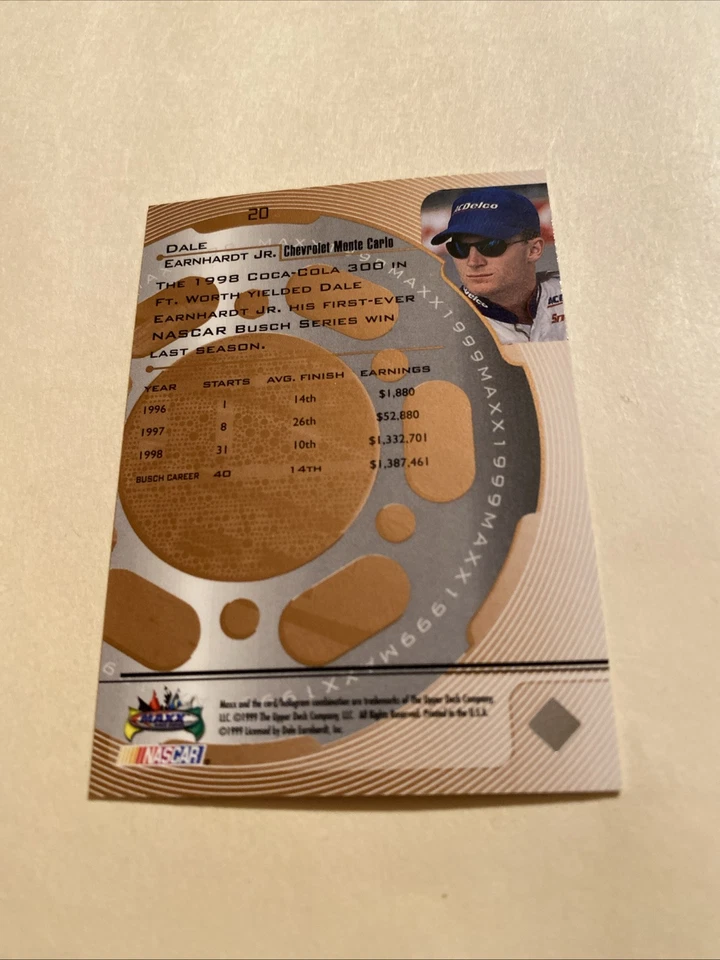 1999 Upper Deck Maxx - Dale Earnhardt Jr. #20 - Image 2 of 2