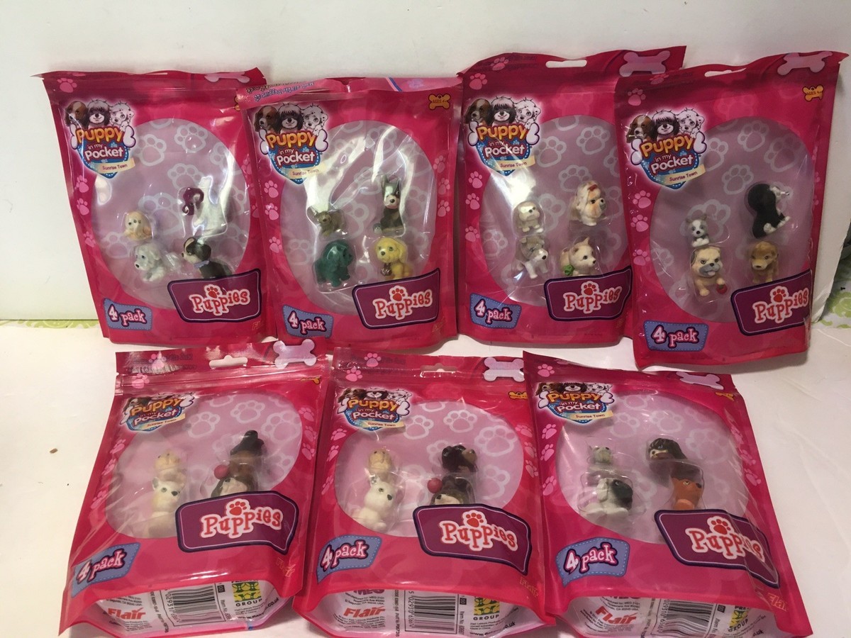 Puppy In My Pocket Sunrise Town 4 Pack Sets Lot of 7 28 Puppies | eBay