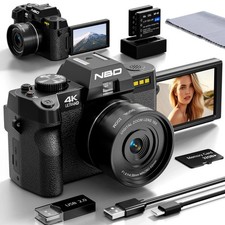 NBD Digital Camera 4K 48MP Compact Vlogging Video Camera for Beginner w/ 32GB TF