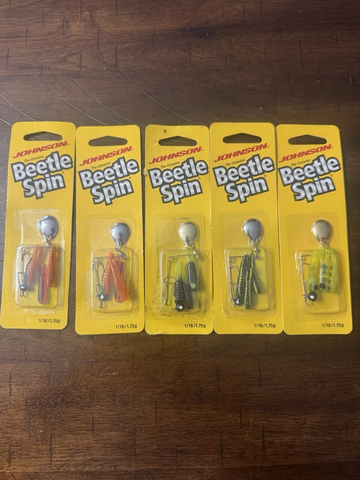 Johnson Beetle Spin BSVP 1/16 унции Несколько цветов лот из 5 новый - Изображение 2 из 2