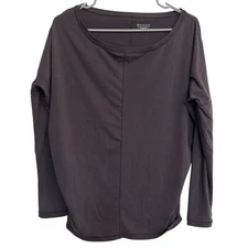 Athleta Long Sleeve Top Essence Flow Shirt Gray Women Size XXS Active