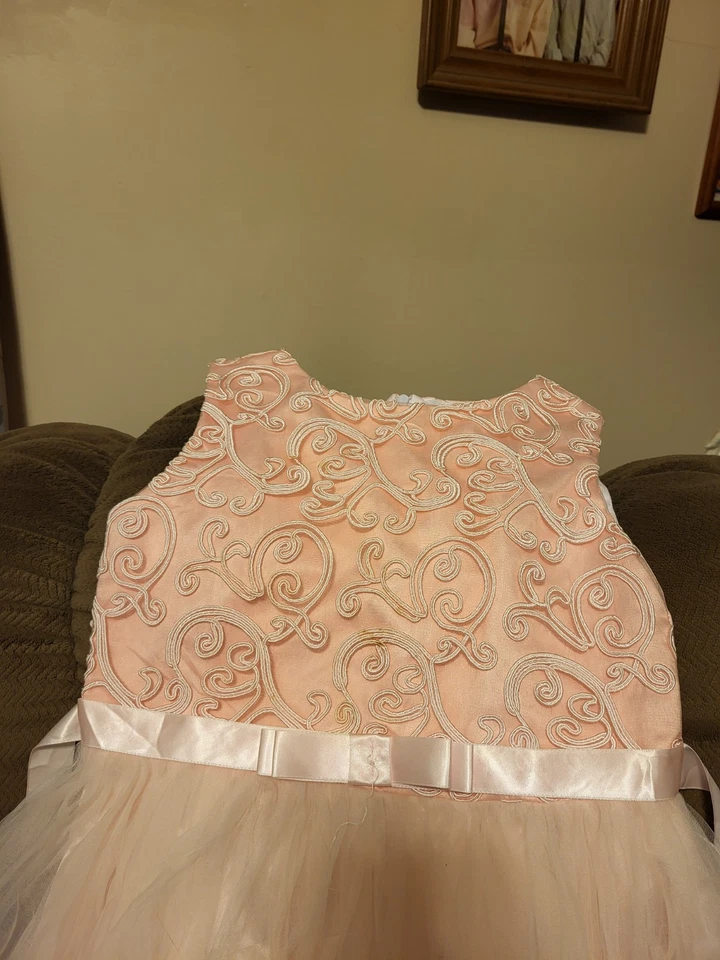 Moda soleada niñas talla 12 Vestido Formal Rosa En Capas Fiesta Cremallera Lazo Trasero Foto 2 de 4